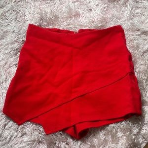Red skirt shorts